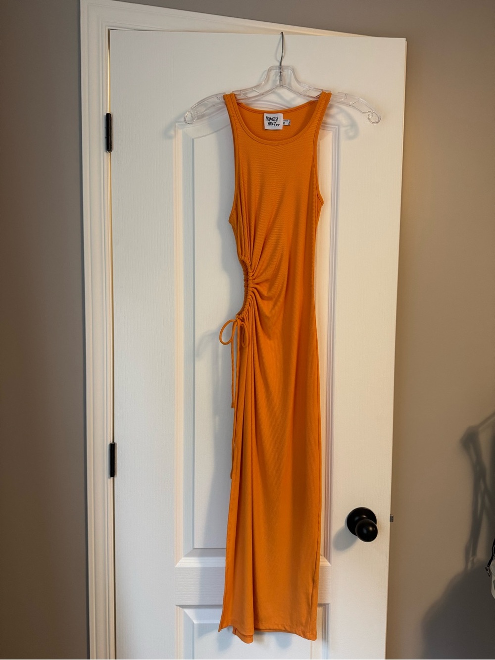 Princess Polly Orange Ruched Side Maxi Dress